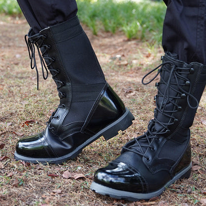 Tactical Large Size Black High-top Desert Raised Combat Boots