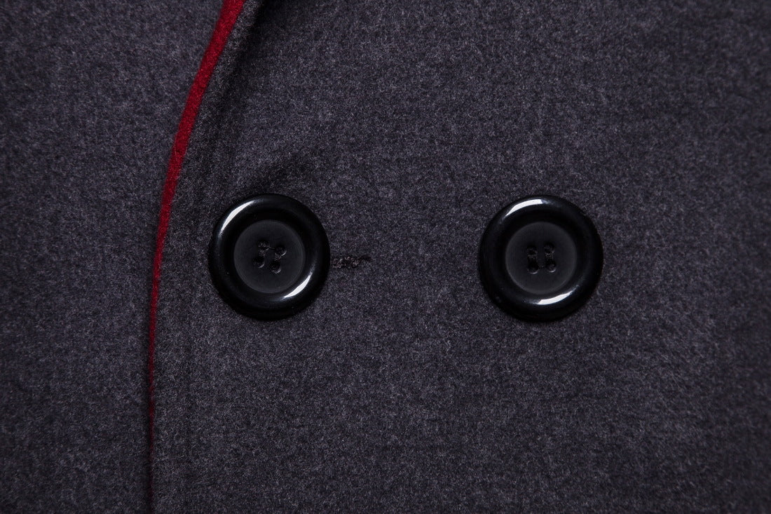 Double-breasted Hooded Belted Mid-length Wool Trench Coat
