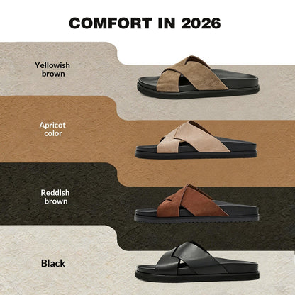 Men's Summer Breathable Cross-style Casual Fashionable Open-toe Slippers