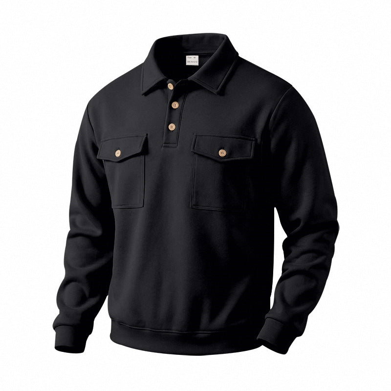 Mens Outdoor Casual Commuter Retro Long-Sleeve Sweatshirt
