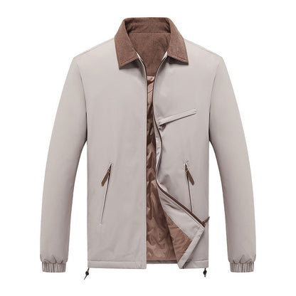 Mens Lapel Coat Waterproof Padded For Warmth And Versatile