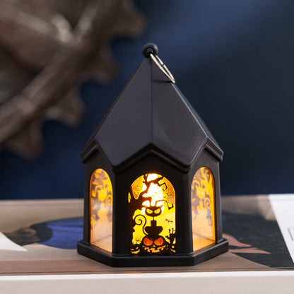 Halloween Pumpkin Lantern Children's Portable Halloween Castle Wind Lantern Ornaments Halloween Decoration Pendant Props
