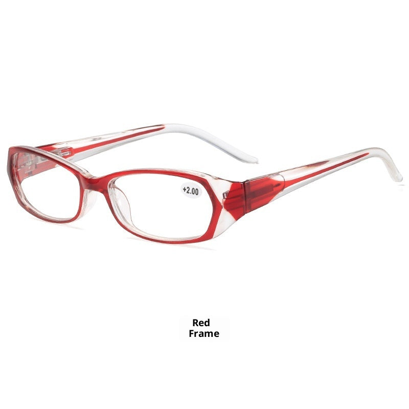 Lady's Fashion Retro Blue Light Resin Spring Leg Reading Glasses