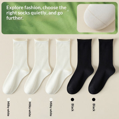 Springsummer Mid-calf Socks For Women Made Of Silk