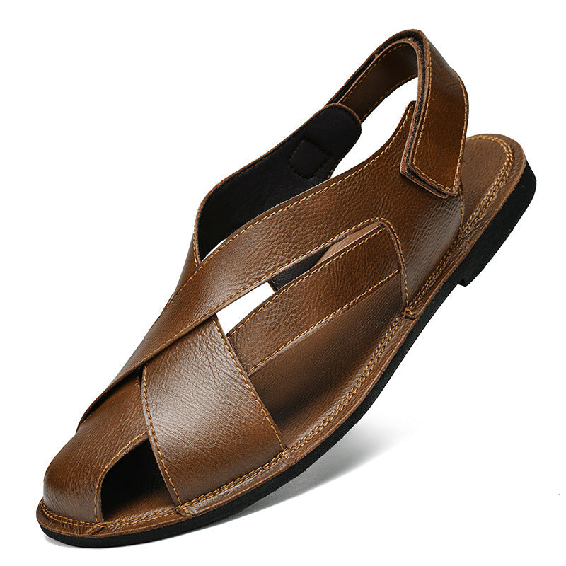 Summer New Style Genuine Leather Casual Beach Non-Slip Dual-Use Sandals