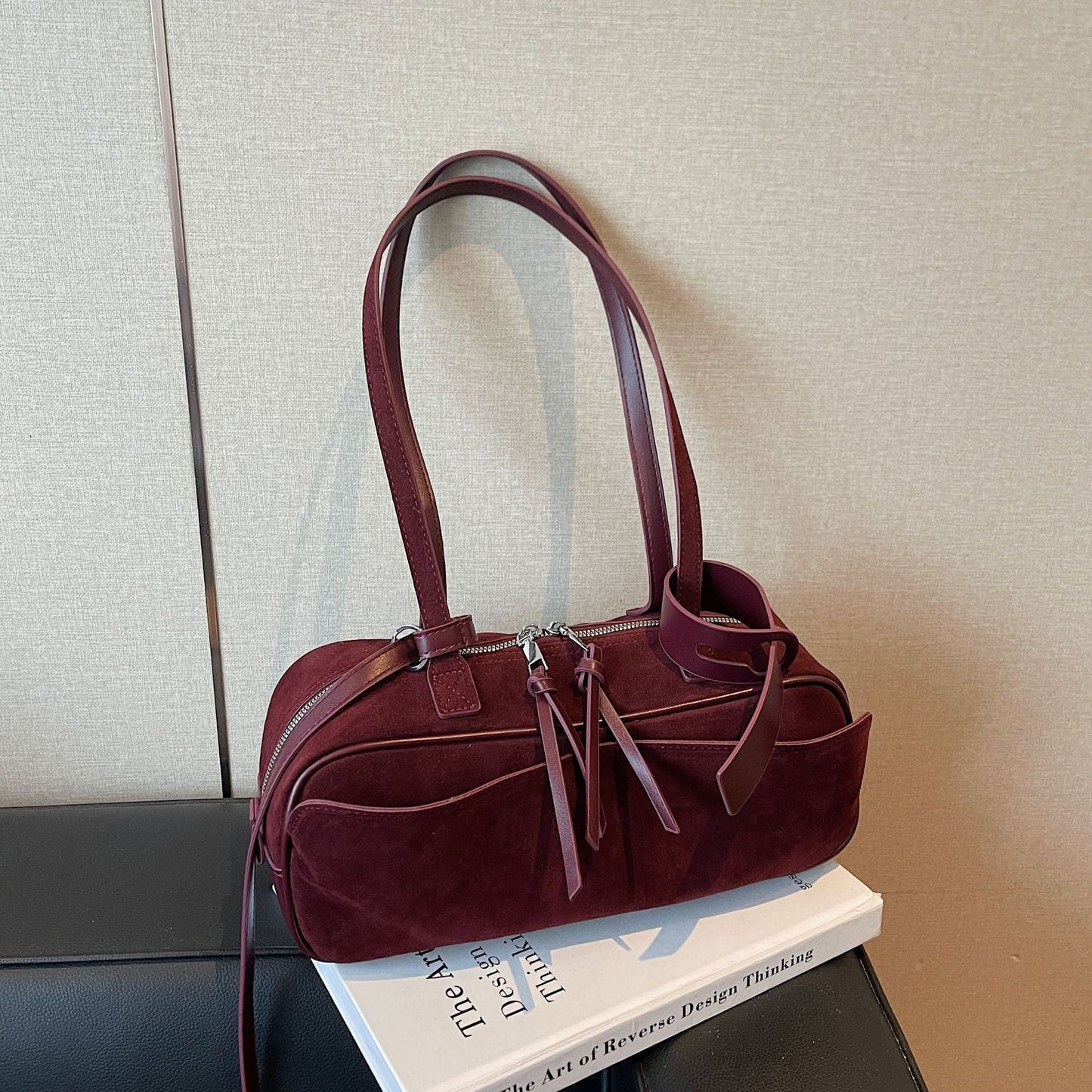 Womens Simple Bowling Handbag Shoulder Bag