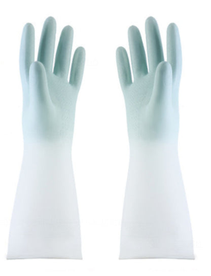 Dishwashing Gloves In Translucent White Made From Cleaning-grade Rubber With A Non-slip Design