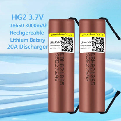 18650 HG2 3000mAh 37V Lithium Battery Continuous 20A Discharge Battery