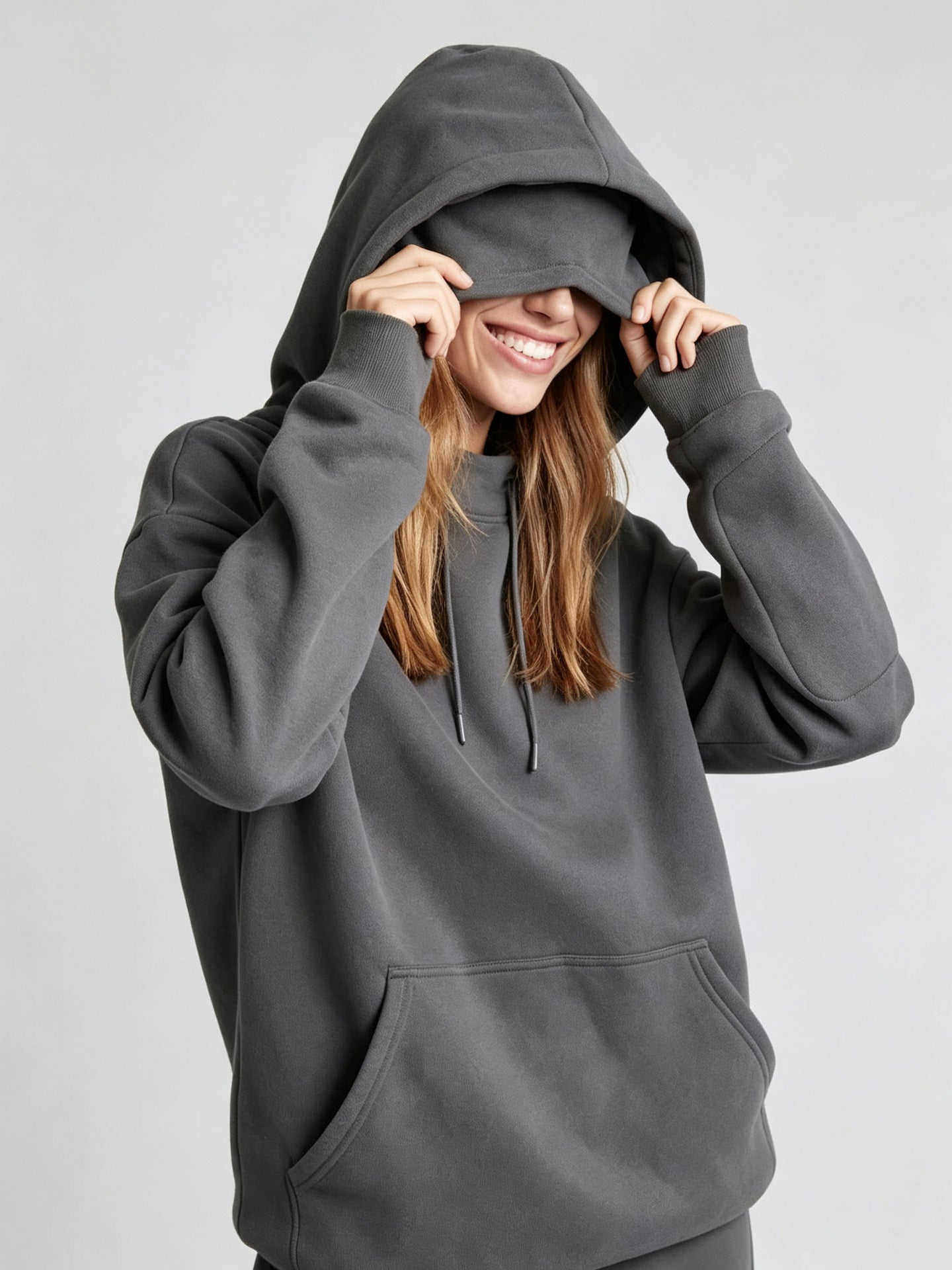 Women's Hooded Unisex Set With Eye Mask And Fleece Lining
