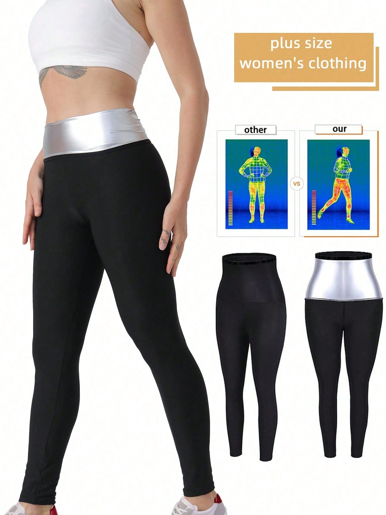 Sauna Sweat Shapewear Shorts Leggings Pants Workout Weight Loss Lower Body Shaper Sweatsuit Exercise Fitness Women