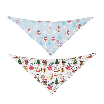 Pet Double-sided Saliva Towel Dog Triangle Scarf Pet Accessories