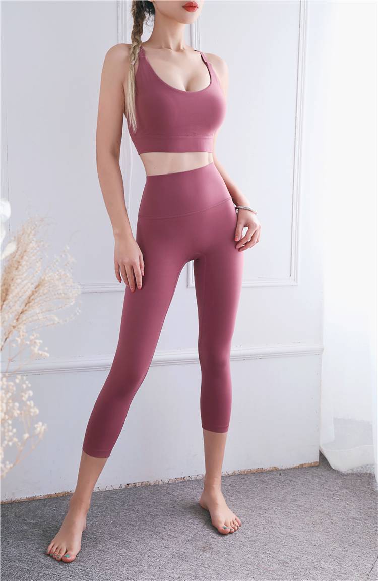 Skinny high waist nude yoga cropped pants