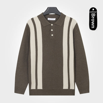 Mens Long-sleeve Knitted Casual Warm Top