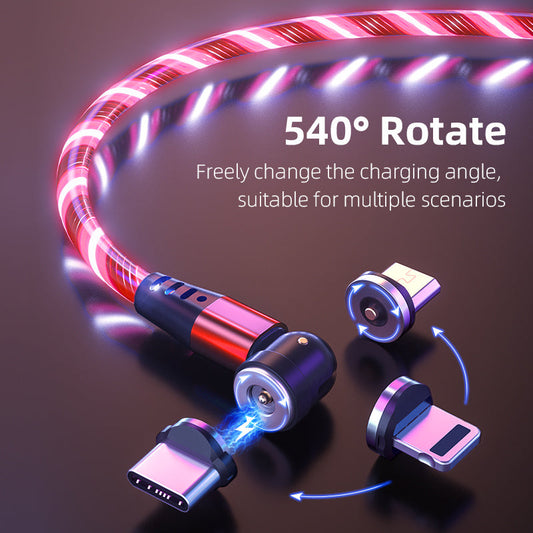 540 Rotate Magnetic 3A Charging Cable USB Type C
