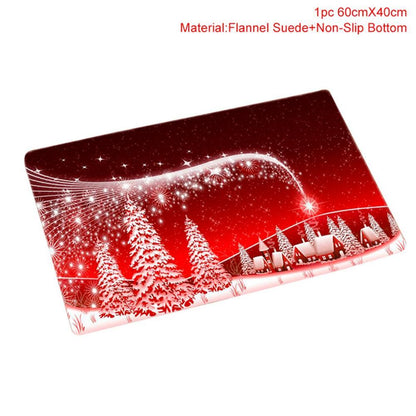 Christmas Santa Bathroom Curtain Toilet Seat Decor