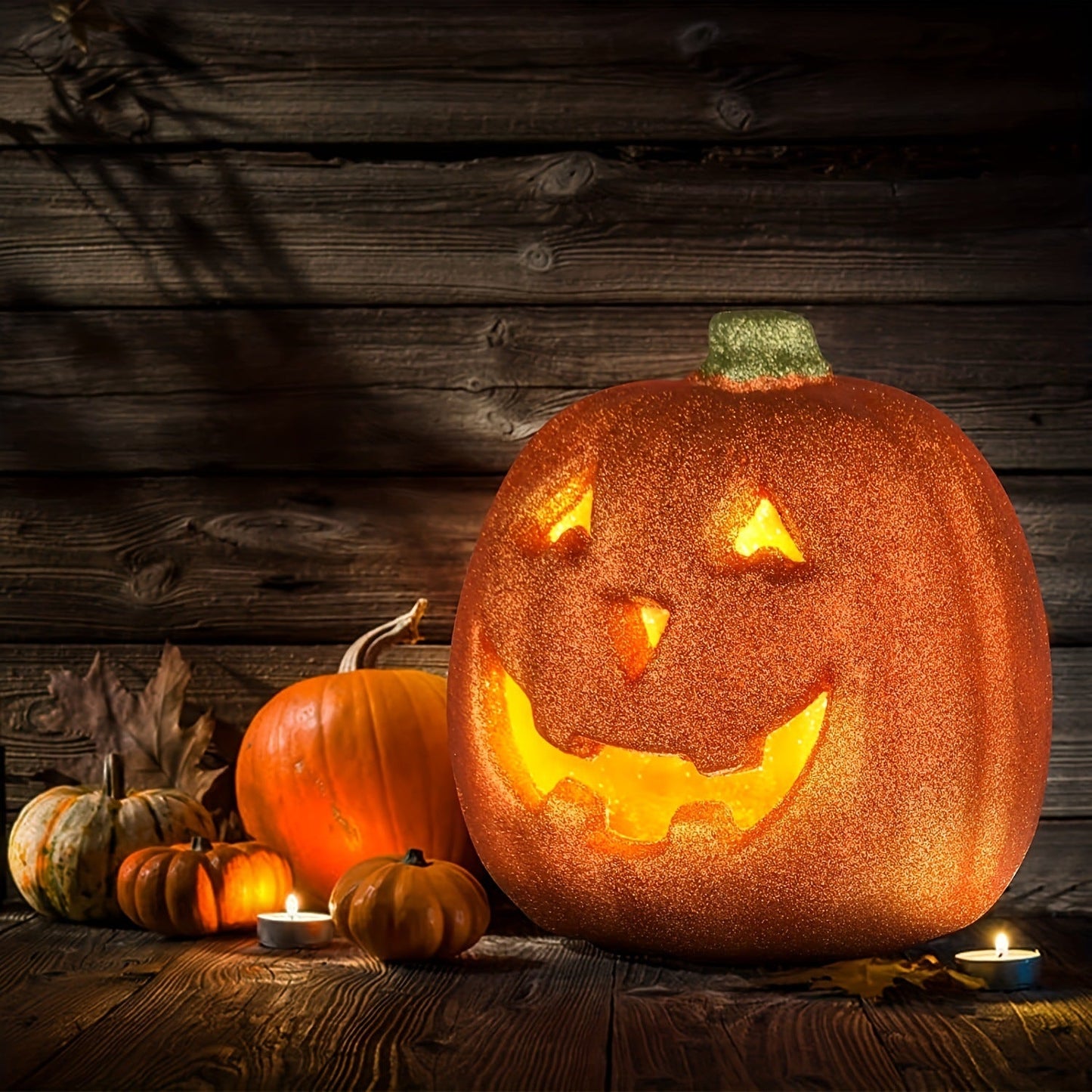 Halloween Orange Pumpkin Lantern LED Battery-powered Halloween Decoration