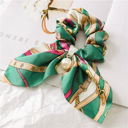 Pearl Bow Hair Rope
