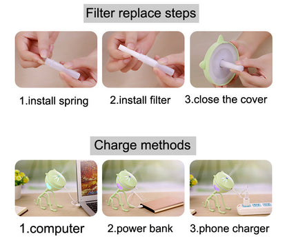 150ml Cat Ultrasonic Humidifier & LED Aromatherapy Diffuser