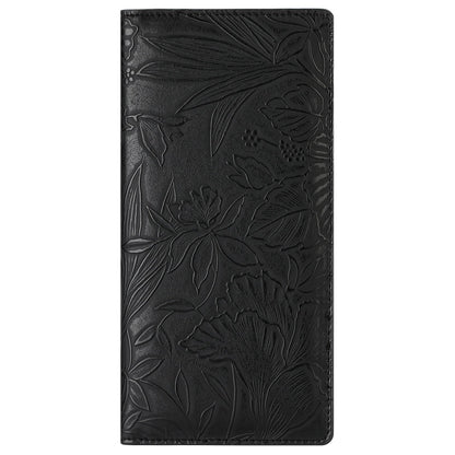 Floral Carved Womens Long Wallet With Embossed Pattern