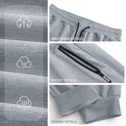Mens Sporty Long Pants Casual Zip-cuff Sweatpants