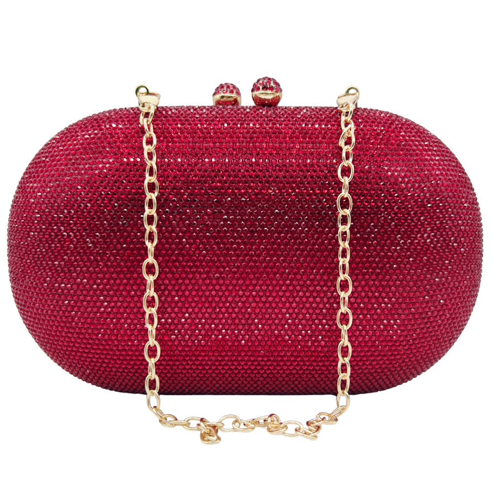 Hot-studded Evening Clutch With A Chain Strap For Banquets