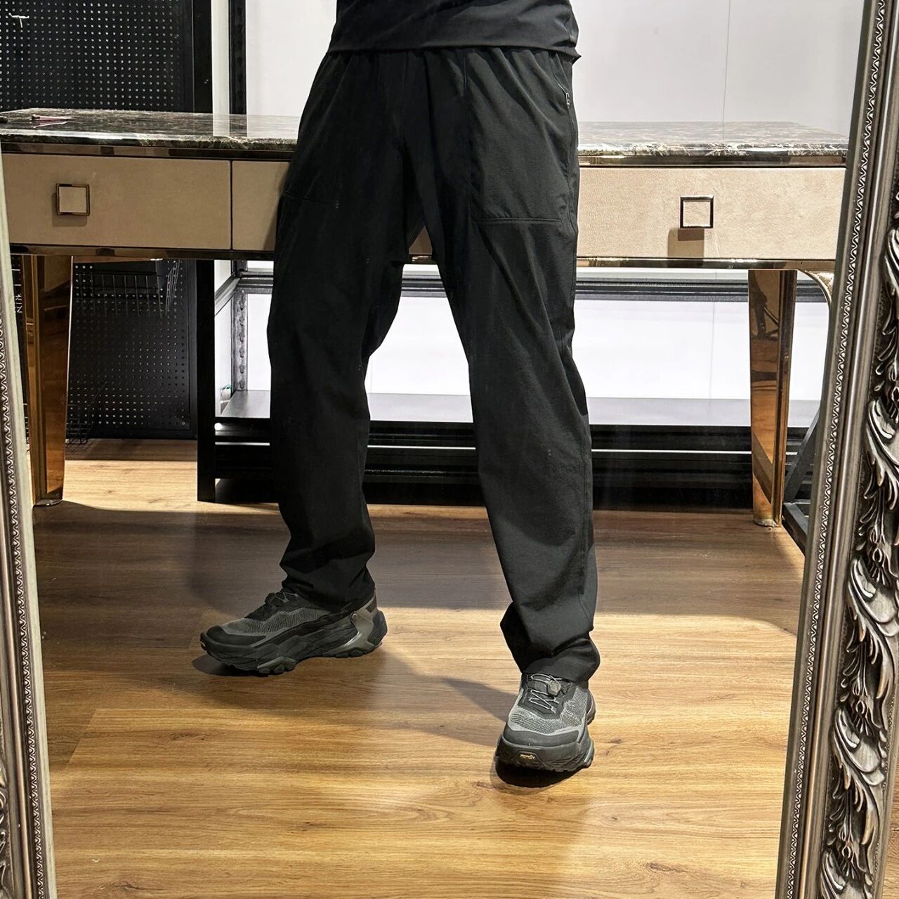 Men's Softshell Woven Functional Quick Dry Casual Pants, Lightweight Drawstring Hiking Trousers, Outdoor Stretch Travel Pants For Early Fall