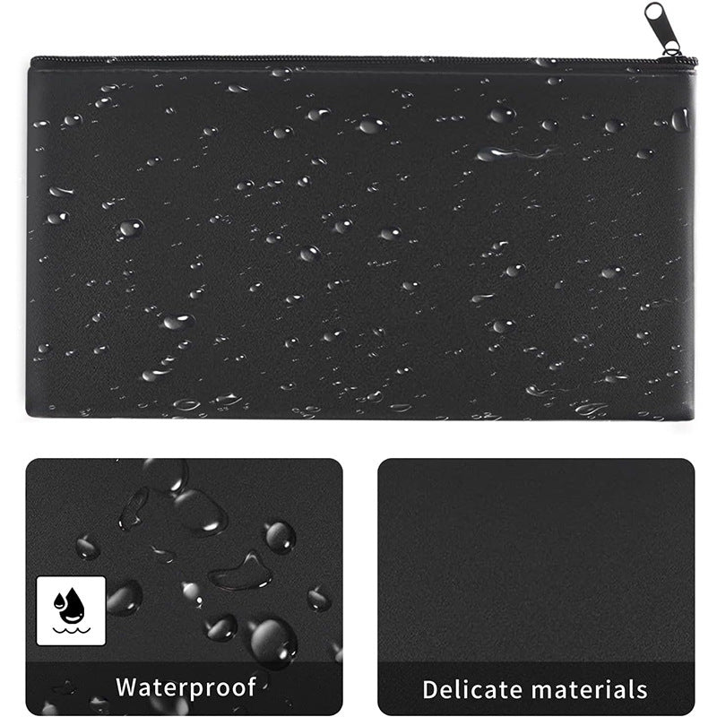 Leather Zip Pouch Minimalist Storage Clutch Bag