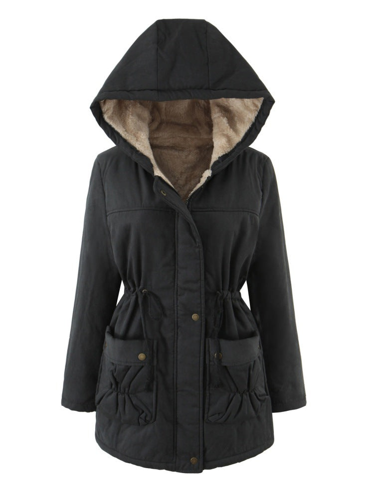 Medium To Long Loose Casual Cotton Jacket For Women