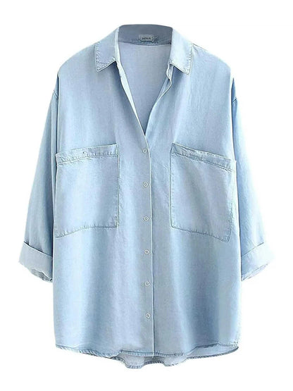 Summer-Autumn Tencel Denim Shirt For Women