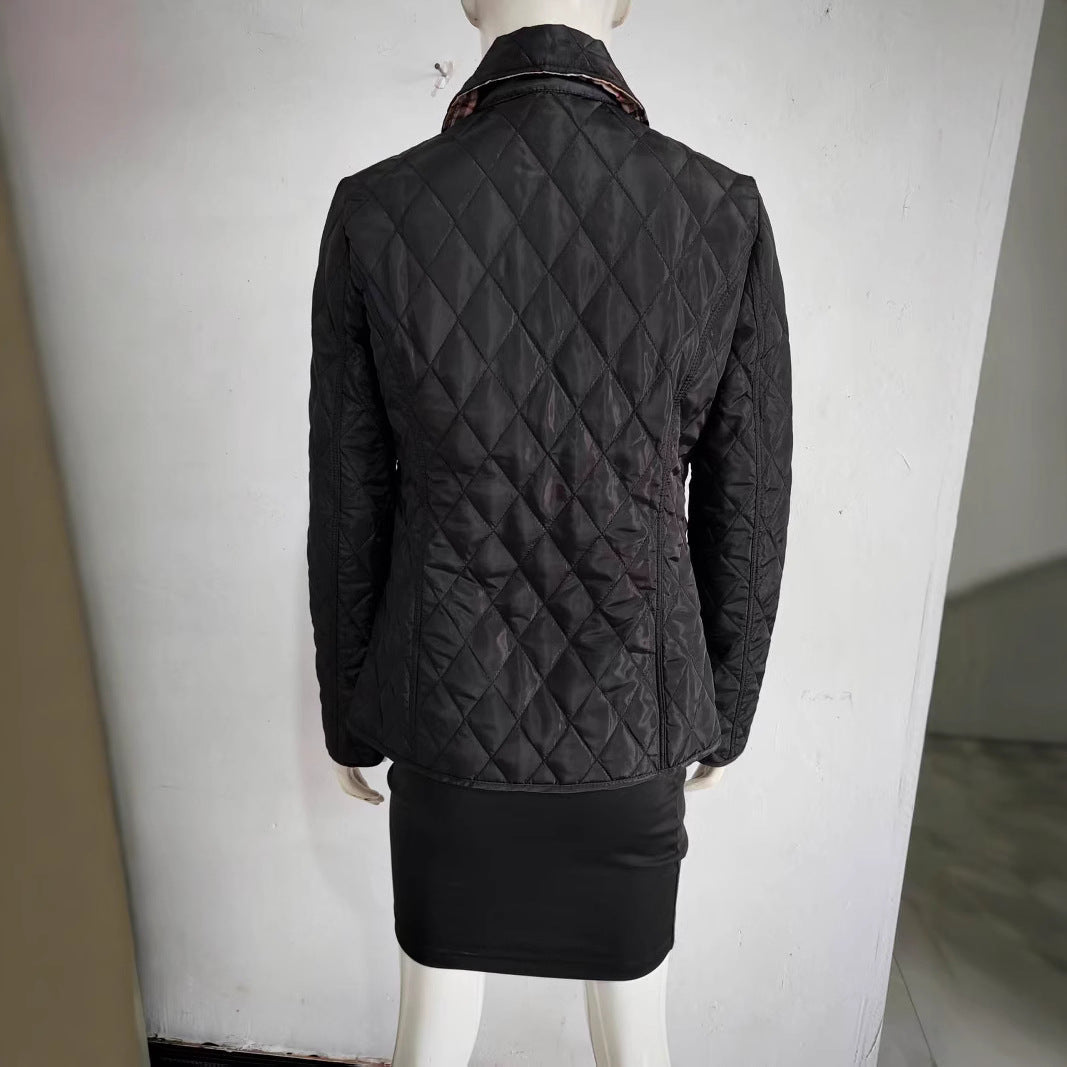 Women's Slim-Fit Diamond-Quilted Cotton Padded Jacket