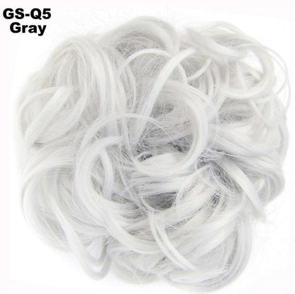 Fluffy Drawstring Curly Hair Bun Hair Set