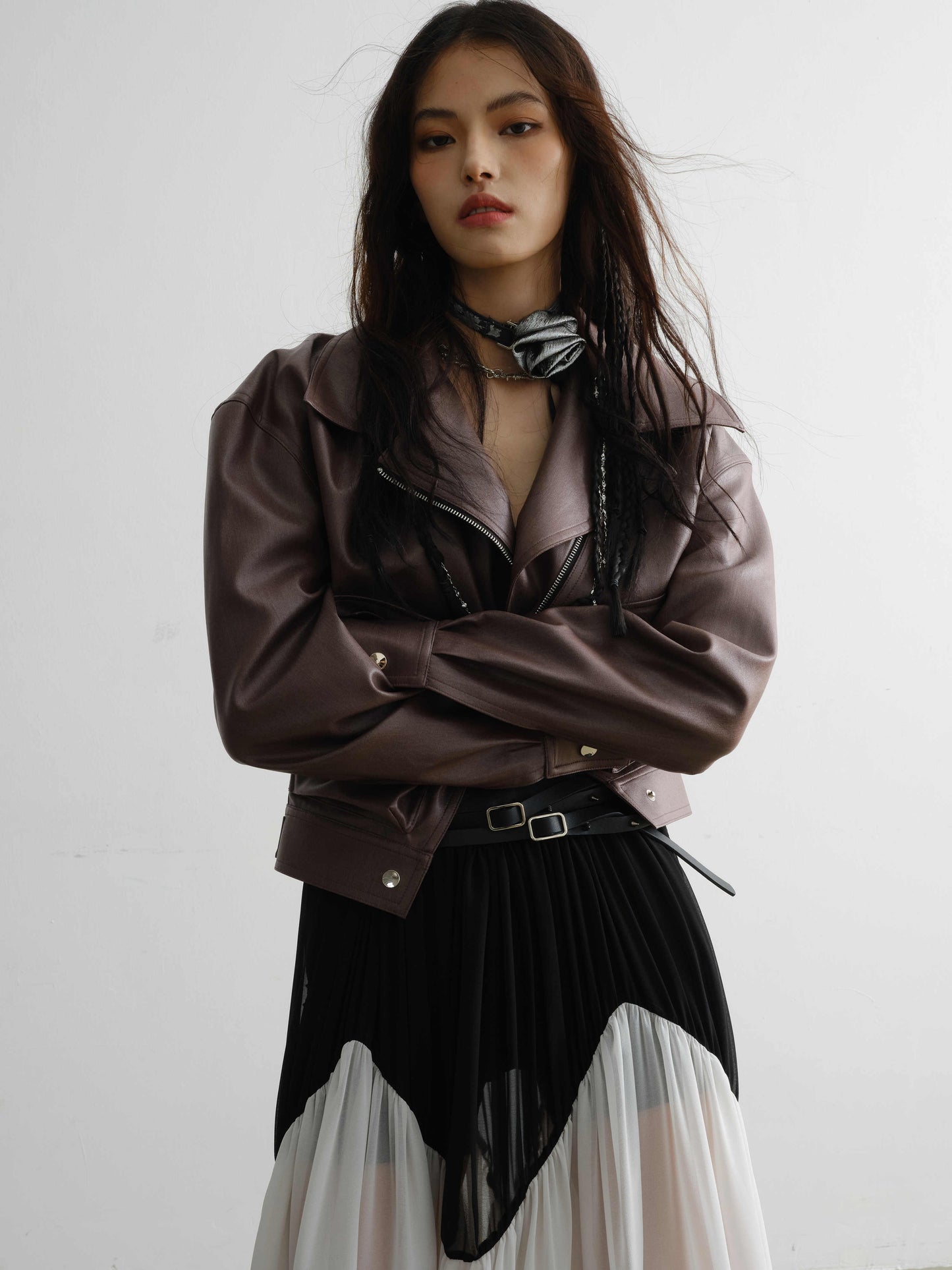 Handsome Loose PU Leather Jacket Coat