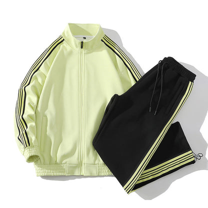 Trendy Straight Striped Sports Suit For Men