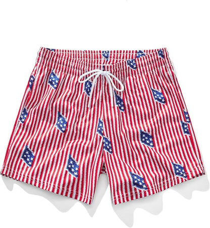 Casual Mens Wide-leg Printed Pinhole Shorts