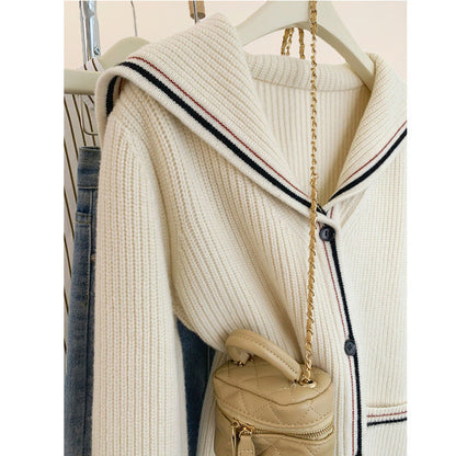 European-style Relaxed-fit Cashmere Knit Cardigan