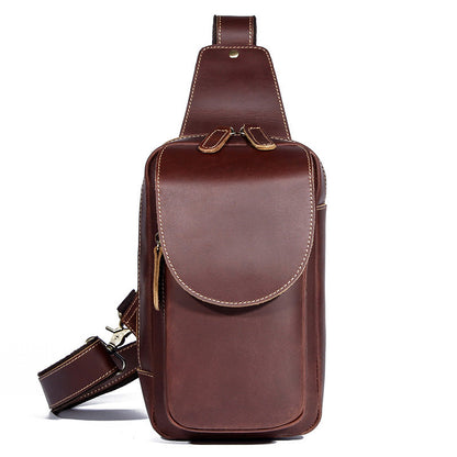 Men's Fashionable And Versatile Leather Crossbody Bag