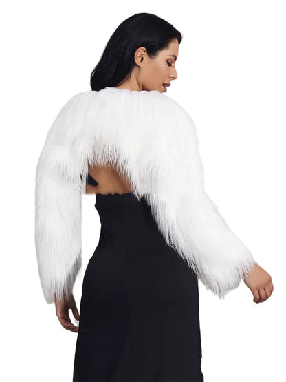 Ultra Short Faux Fur Coat Women's Clothing