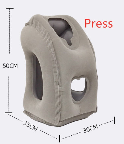Inflatable Travel Neck Pillow with Arm Support – Portable Nap Cushion for Flights & Office