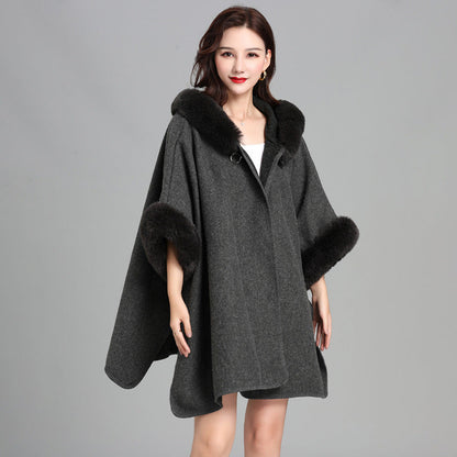 Mid-length Fur Coat Womens Knitted Cardigan