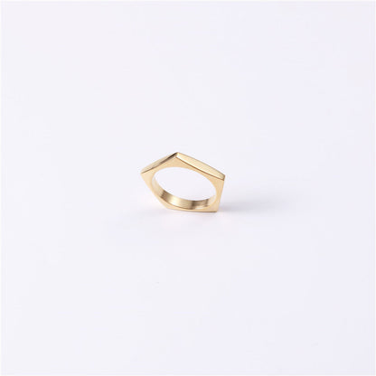 18K Gold Plated Simple Cold Style Celebrity Ring
