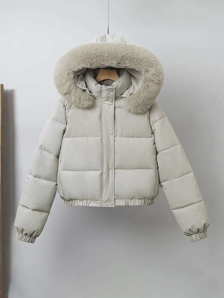 Womens Cropped Padded Cotton Coat