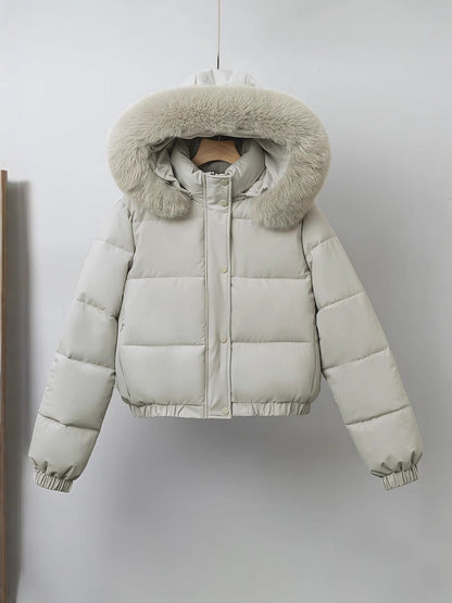 Womens Cropped Padded Cotton Coat