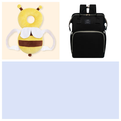 Multifunctional Maternity Diaper Backpack Upgraded With Removable Mosquito Net Large Capacity Foldable Infants Baby Crib Waterproof Nappy Mother Bag For Travel