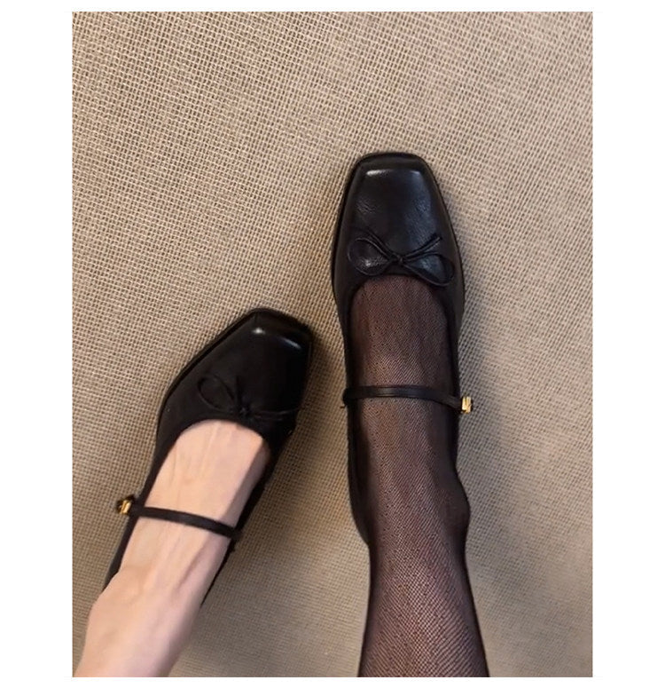 Low Cut Women Pumps Gentle Fairy Style Bow 2026 New Autumn Hidden Heel Evening Shoes Gorgeous Ballet Flats