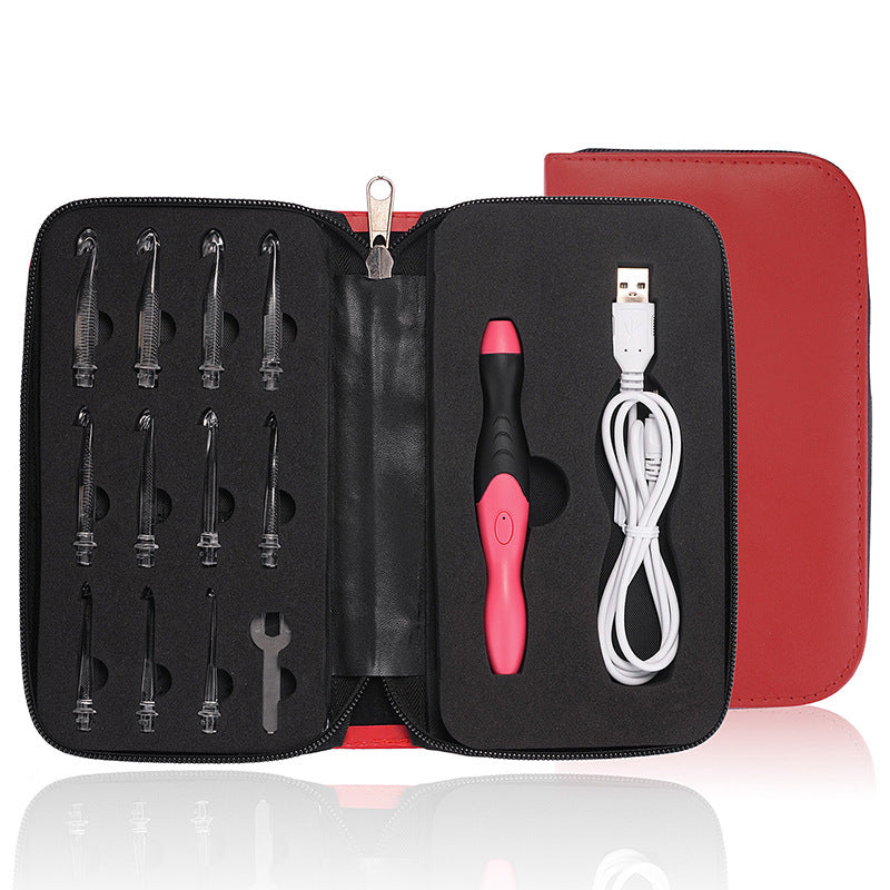 Rechargeable Light Crochet Hook, Interchangeable Needle Set