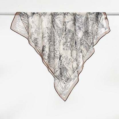Versatile Printed Thin Square Scarf