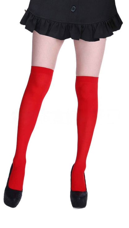 Solid-color Thigh-high Stockings For Halloween Party Costumes And Props