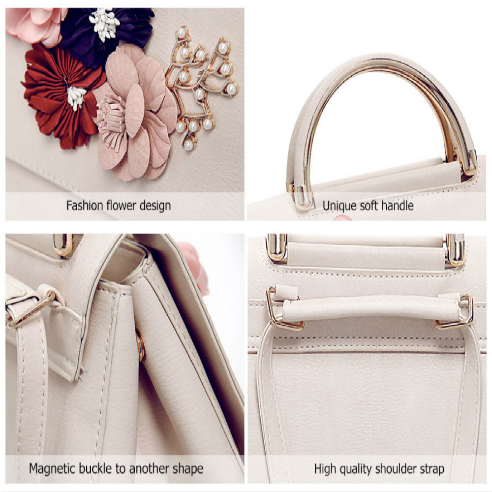 New Fashion Flower Female Backpack Women Preppy Style School Bag For Teenagers High Quality Leather Ladies' Travel Backpack