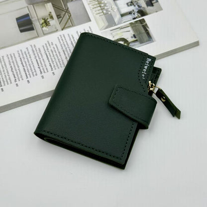 Womens Trifold Short Multi-functional Leather Wallet With Multiple Card Slots