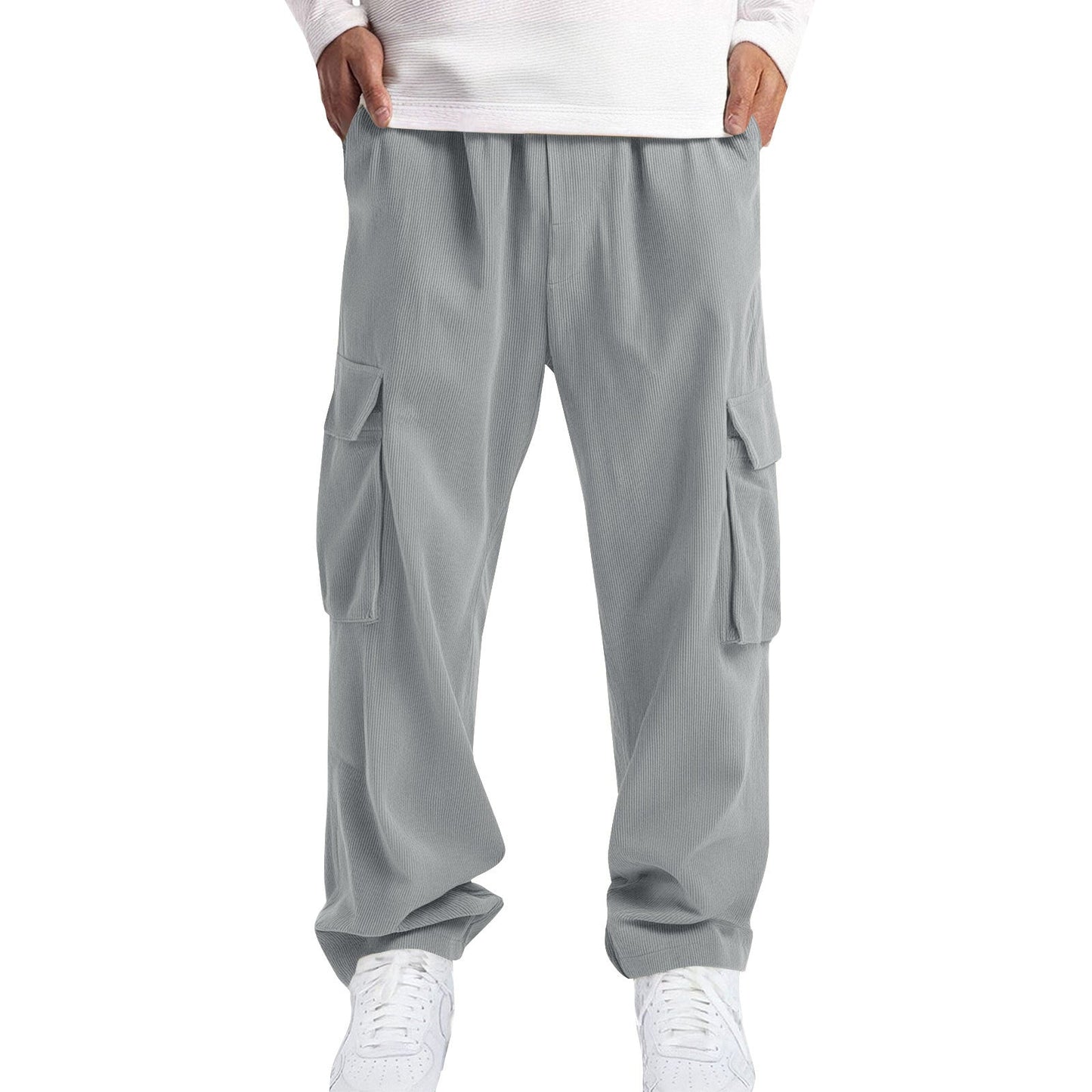 Mens Casual Sporty Corduroy Jogger Work Pants